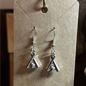 - Handmade Baseball and Bat earrings